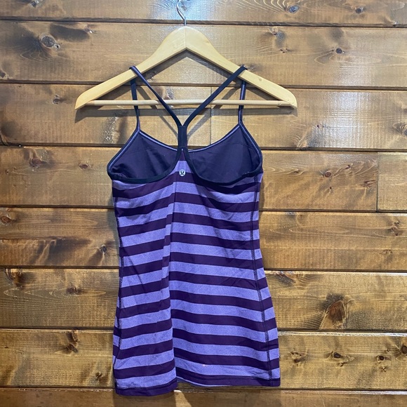 Lululemon Purple Stripes Power Y Tank - Picture 2 of 4